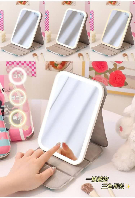 اینه ارایشی وارداتی مدل تاچ- با نور رینگ لایت 3حالته